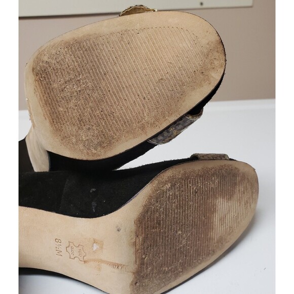 Michael Kors Tiara Pumps Suede Black Snakeskin Accent Leather Sz 8.5M PO Excel - Picture 10 of 14